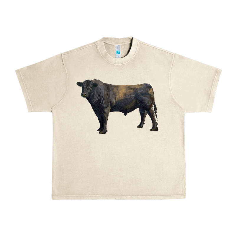 Black Angus Bull Urban Heavy Tee by RanaPortraitStore | Teevron