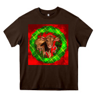 Chocolate Brown christmas red angus calf Heavy Core Tee - LillyAllenDesigns