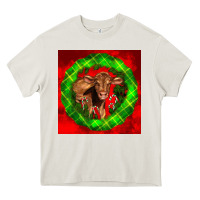 Cream christmas red angus calf Heavy Core Tee - LillyAllenDesigns