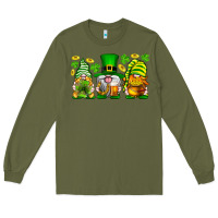 Army Green St. Patrick's Day gnomies Long Sleeve Tee - Neo Western