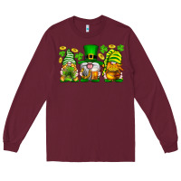 Burgundy St. Patrick's Day gnomies Long Sleeve Tee - Neo Western