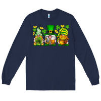 Navy St. Patrick's Day gnomies Long Sleeve Tee - Neo Western