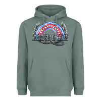 Sage American rainbow Heavyweight Hoodie - NancyCooperArtShop