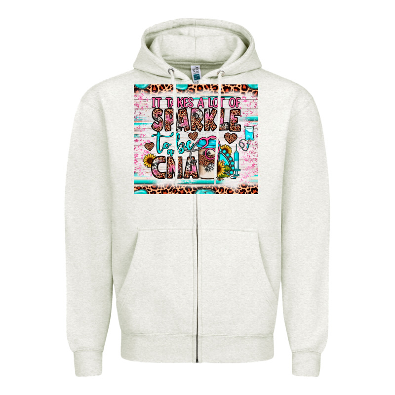 It Takes A Lot Of Sparkle To Be A Cna Zipper Hoodie by JahusDesignShop | Teevron