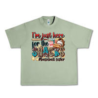 Oil Green i'm just here for the snacks #baseball sister Urban Heavy Tee - Zillion Design Studio