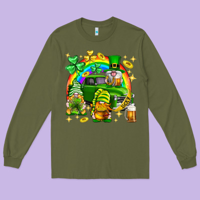 St. Patrick's Day Gnomies Truck Long Sleeve Tee Designed By Neo Western