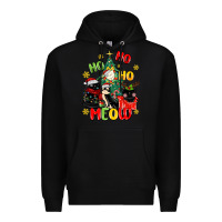 Black ho ho ho meow Premium Hoodie - MaliasSmallBusiness