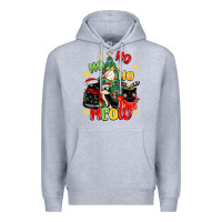 Heather Grey ho ho ho meow Premium Hoodie - MaliasSmallBusiness
