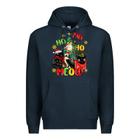 Navy ho ho ho meow Premium Hoodie - MaliasSmallBusiness