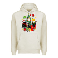 Oatmeal Heather ho ho ho meow Premium Hoodie - MaliasSmallBusiness