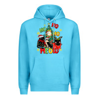 Ocean Blue ho ho ho meow Premium Hoodie - MaliasSmallBusiness