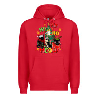 Red ho ho ho meow Premium Hoodie - MaliasSmallBusiness