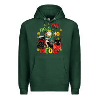 Sports Green ho ho ho meow Premium Hoodie - MaliasSmallBusiness