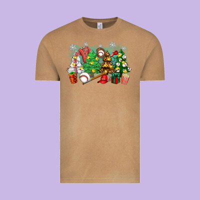 Vintage Tee christmas trees with baseball