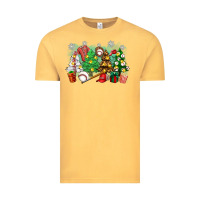 Vintage Mustard christmas trees with baseball Vintage Tee - Zillion Design Studio