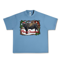 Pebble Blue merry Christmas black angus bull and farm Urban Heavy Tee - RanaPortraitStore