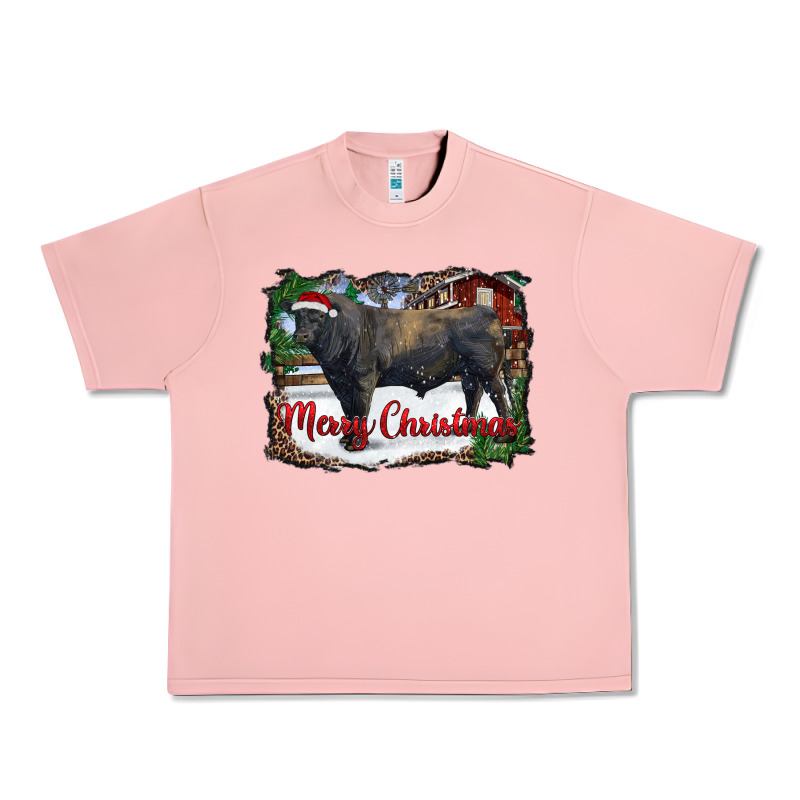 Merry Christmas Black Angus Bull And Farm Urban Heavy Tee by RanaPortraitStore | Teevron