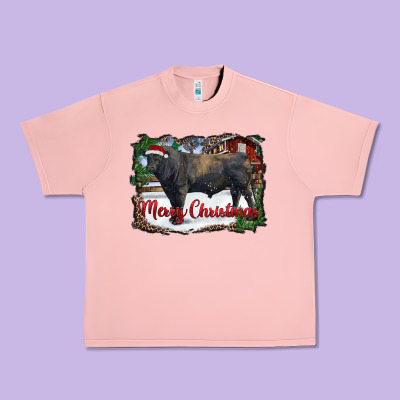 Merry Christmas Black Angus Bull And Farm Urban Heavy Tee Designed By Ranaportraitstore