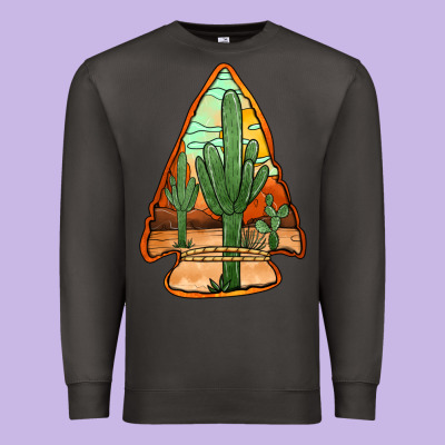 Desert Cactus Arrowhead Premium Sweatshirt Designed By Jasminsmagicworld