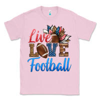 Bubblegum Pink live love american football Classic Tee - HRA Design Shop