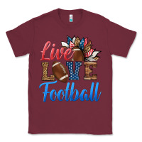 Burgundy live love american football Classic Tee - HRA Design Shop