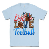 Dusty Blue live love american football Classic Tee - HRA Design Shop
