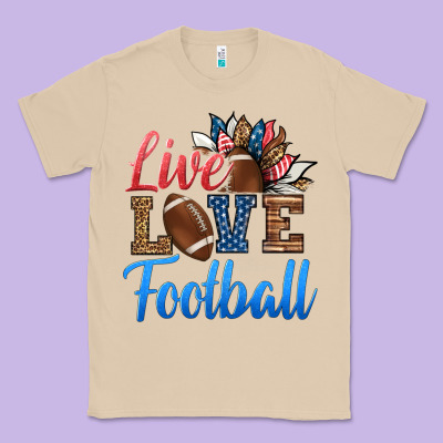 Live Love American Football Classic Tee Designed By Hra Design Shop