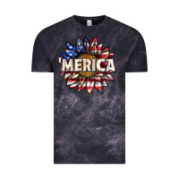 Cloud Black merica with sunflower Vintage Tee - texasbilliewilder