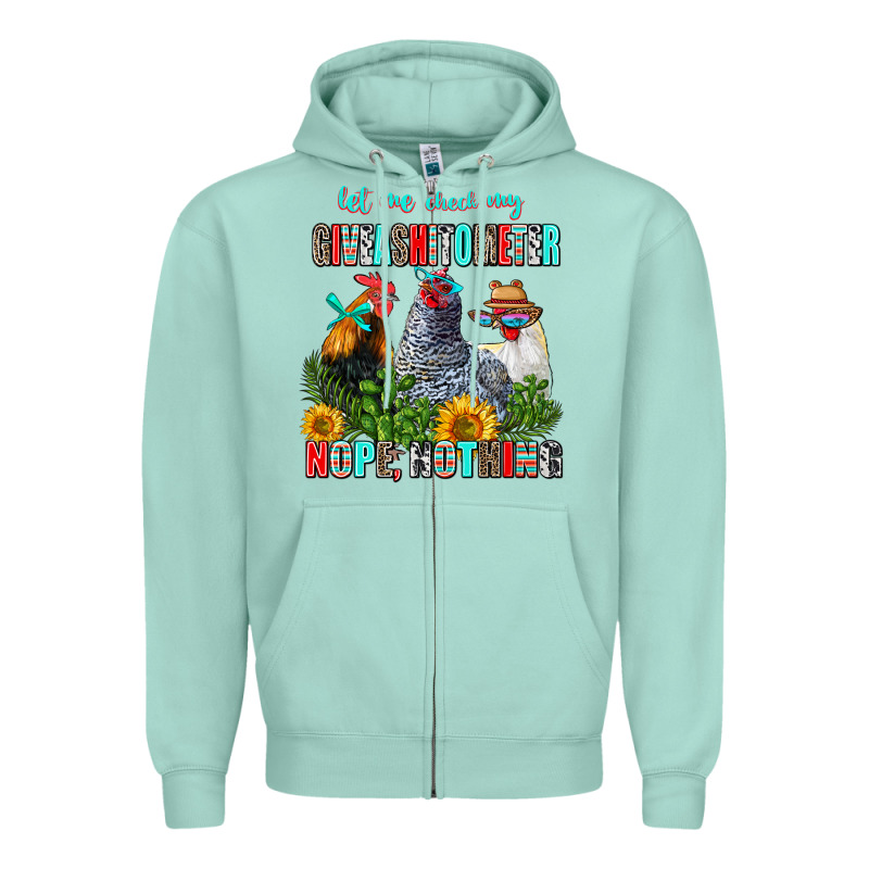 Let Me Check My Giveashitometer Nope Nothing Zipper Hoodie by AdoDesignShop | Teevron