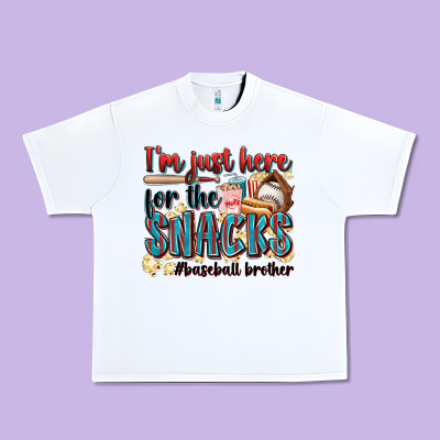 I'm Just Here For The Snacks #baseball Brother Urban Heavy Tee Designed By Zillion Design Studio
