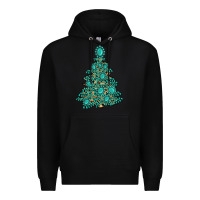 Black christmas tree with gemstones Premium Hoodie - MaliasSmallBusiness
