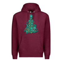 Burgundy christmas tree with gemstones Premium Hoodie - MaliasSmallBusiness