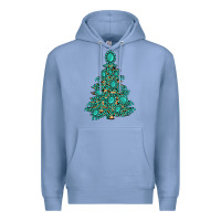 Colony Blue christmas tree with gemstones Premium Hoodie - MaliasSmallBusiness