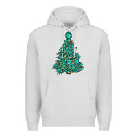 Dove Grey christmas tree with gemstones Premium Hoodie - MaliasSmallBusiness