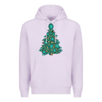 Lilac christmas tree with gemstones Premium Hoodie - MaliasSmallBusiness