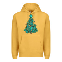 Mustard christmas tree with gemstones Premium Hoodie - MaliasSmallBusiness