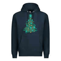 Navy christmas tree with gemstones Premium Hoodie - MaliasSmallBusiness