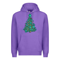 Purple christmas tree with gemstones Premium Hoodie - MaliasSmallBusiness
