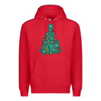 Red christmas tree with gemstones Premium Hoodie - MaliasSmallBusiness