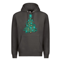 Smoke christmas tree with gemstones Premium Hoodie - MaliasSmallBusiness