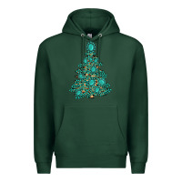 Sports Green christmas tree with gemstones Premium Hoodie - MaliasSmallBusiness