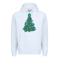 White christmas tree with gemstones Premium Hoodie - MaliasSmallBusiness