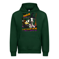 Forest Green Moo I Mean Boo Holstein Cow Urban Hoodie - LillyAllenDesigns