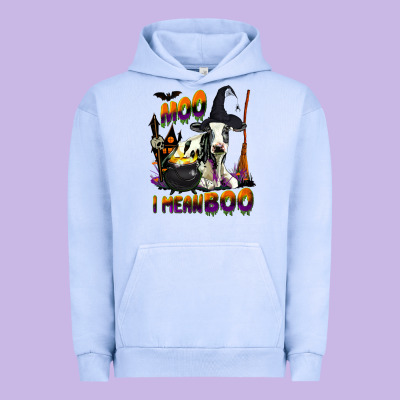Moo I Mean Boo Holstein Cow Urban Hoodie Designed By Lillyallendesigns
