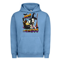 Pigment Pebble Blue Moo I Mean Boo Holstein Cow Urban Hoodie - LillyAllenDesigns