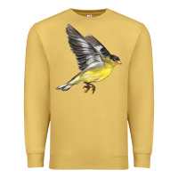 Antique Gold Flying American Goldfinch Premium Sweatshirt - LillyAllenDesigns