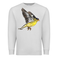 Dove Grey Flying American Goldfinch Premium Sweatshirt - LillyAllenDesigns
