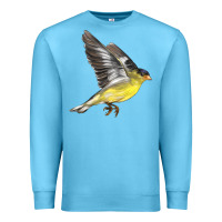 Ocean Blue Flying American Goldfinch Premium Sweatshirt - LillyAllenDesigns