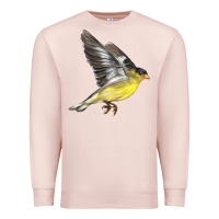 Pale Pink Flying American Goldfinch Premium Sweatshirt - LillyAllenDesigns