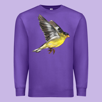 Flying American Goldfinch Premium Sweatshirt Designed By Lillyallendesigns